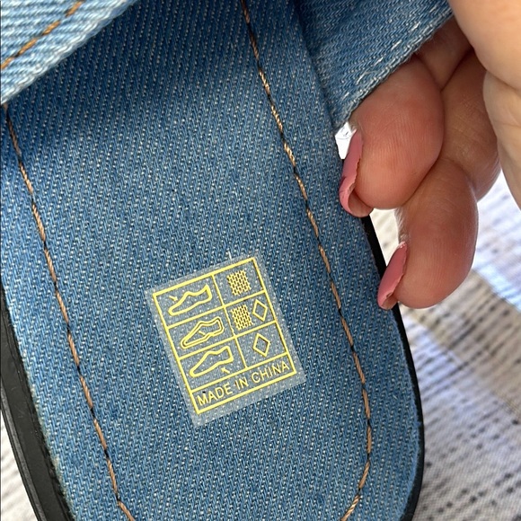 Guoranduo Sz 6.5 Denim Blue Pointed Toe Mules - Picture 6 of 8